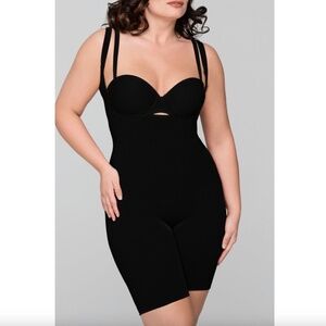 NEW Body Wrap The Smooth Catwalk Underbust Long-Leg Shaper w/ Straps 44305 Black